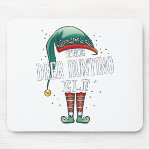 Deer Hunting Elf Christmas Group Xmas Pajama Party Mouse Mat