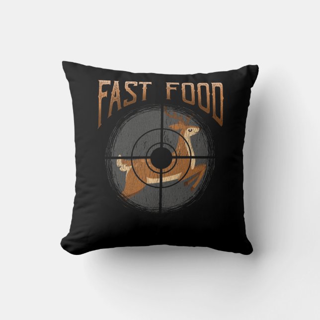 Deer Hunting Fast Food Forest Hunter Cushion (Front)