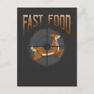 Deer Hunting Fast Food Forest Hunter Postcard