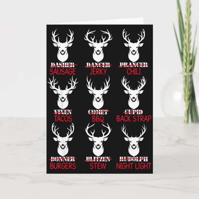 Deer Hunting Gift Hunter Of All Santa's Reindeer  Card (Front)