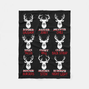 Deer Hunting Gift Hunter Of All Santa's Reindeer  Fleece Blanket