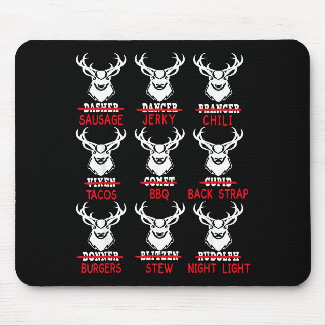 Deer Hunting Gift Hunter Of All Santa's Reindeer  Mouse Mat (Front)