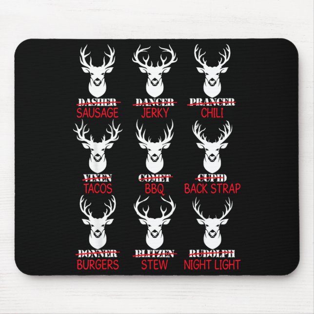 Deer Hunting Gift Hunter Of All Santa's Reindeer  Mouse Mat (Front)