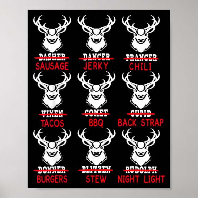 Deer Hunting Gift Hunter Of All Santa's Reindeer  Poster (Front)