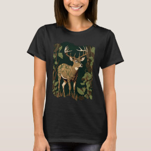 Deer Hunting Green Brown Camo Camouflage Artwork T-Shirt