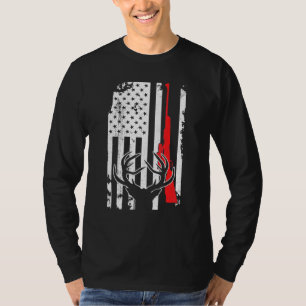 Deer Hunting Gun American Usa Flag Hunter Patrioti T-Shirt