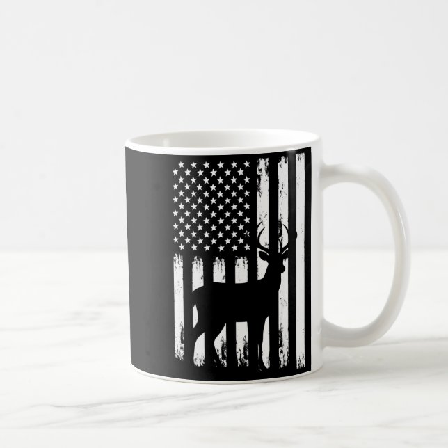 Deer Hunting Hunter Camo Usa American Flag Patriot Coffee Mug (Right)