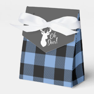 Deer Hunting Lodge Baby Shower Antlers Boy Blue Favour Box