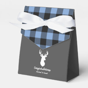 Deer Hunting Lodge Baby Shower Antlers Boy Blue Favour Box