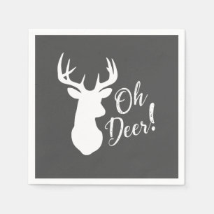 Deer Hunting Lodge Baby Shower Antlers Boy Blue Napkin