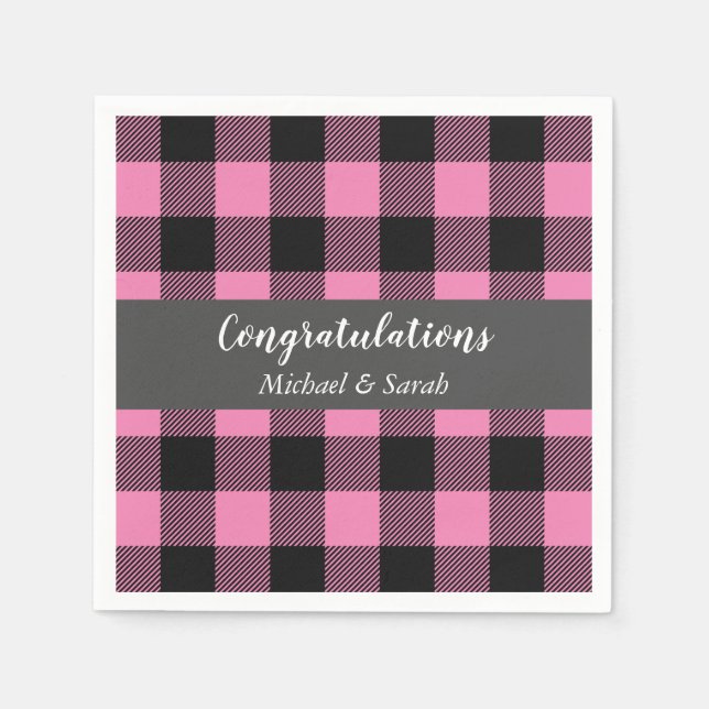 Deer Hunting Lodge Baby Shower Antlers Girl Pink Napkin (Front)