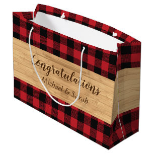 Deer Hunting Lodge Baby Shower Antlers Large Gift Bag