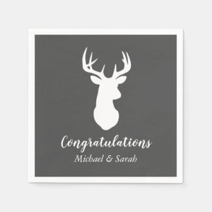 Deer Hunting Lodge Baby Shower Antlers Napkin