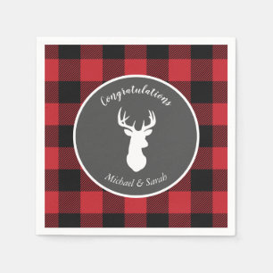 Deer Hunting Lodge Baby Shower Antlers Napkin