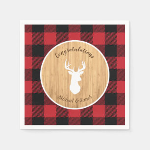 Deer Hunting Lodge Baby Shower Antlers Napkin