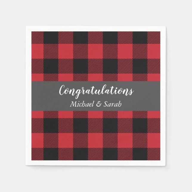 Deer Hunting Lodge Baby Shower Antlers Napkin (Front)