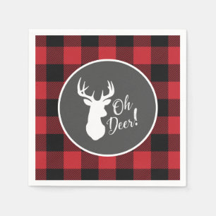 Deer Hunting Lodge Baby Shower Antlers Napkin