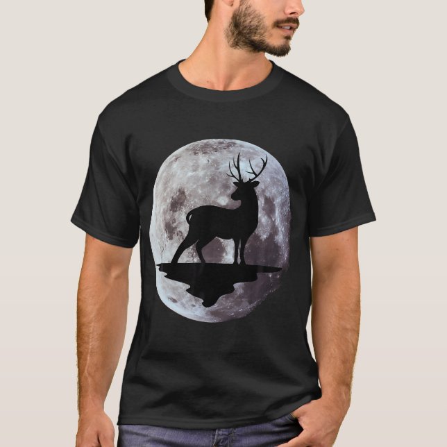 Deer Hunting Mens Womens Buck Moon T-Shirt (Front)