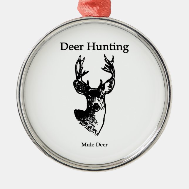 Deer Hunting (Mule Deer Buck) Metal Tree Decoration (Front)