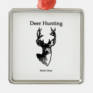 Deer Hunting (Mule Deer Buck) Metal Tree Decoration