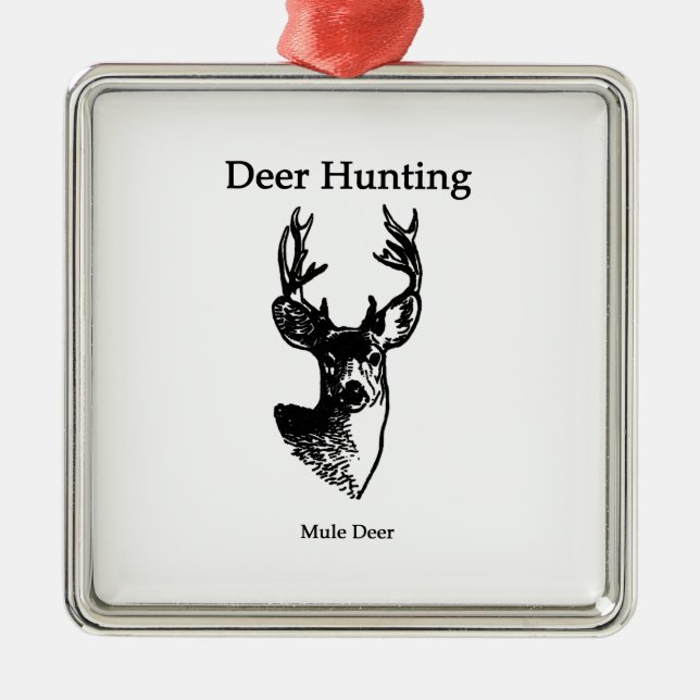 Deer Hunting (Mule Deer Buck) Metal Tree Decoration (Front)