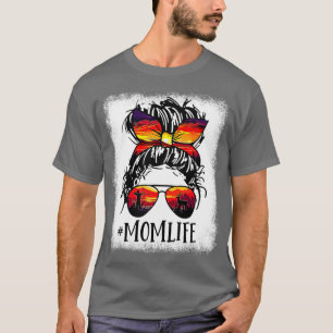 Deer Hunting Mum Life Messy Bun Archery Hunter Ble T-Shirt