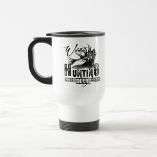 Deer hunting, outdoor adventure travel mug