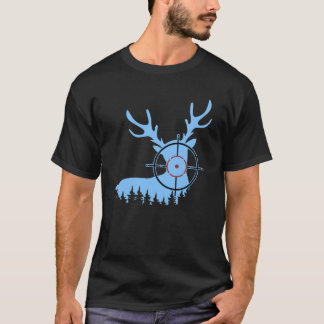 Deer Hunting Scope Silhouette | Crosshair Hunter T-Shirt