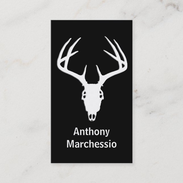 Deer Hunting Skull w/ Antlers Business Card (Front)