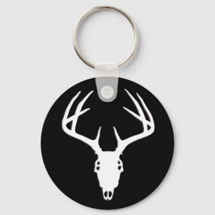 Deer Hunting Skull w/ Antlers Key Ring