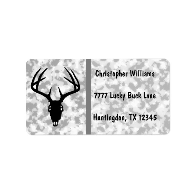 Deer Hunting Skull w/ Antlers Label (Front)