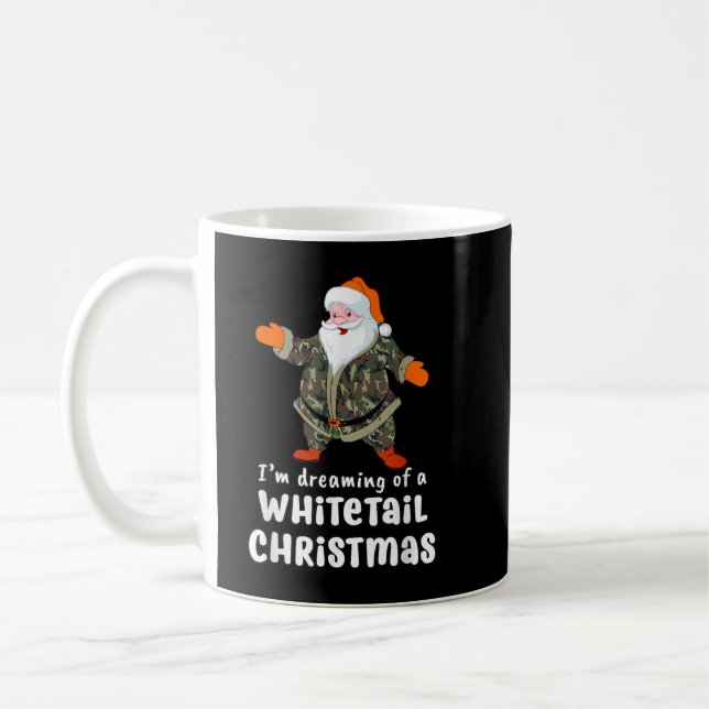 Deer Hunting Whitetail Christmas Camo Santa  Coffee Mug (Left)
