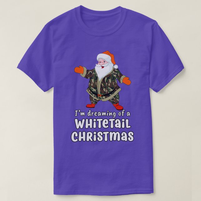 Deer Hunting Whitetail Christmas Camo Santa  T-Shirt (Design Front)
