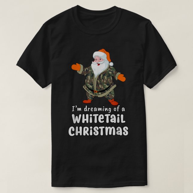 Deer Hunting Whitetail Christmas Camo Santa  T-Shirt (Design Front)