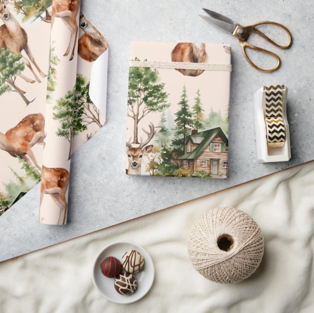 Deer Hunting Wildlife Rustic Holiday Christmas Wrapping Paper (Crafts)