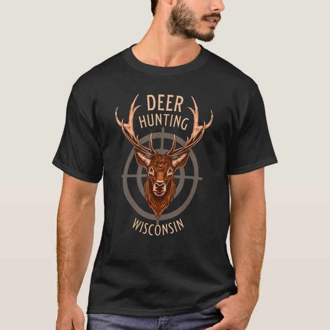 Deer Hunting Wisconsin American Outdoors Nature Wi T-Shirt (Front)