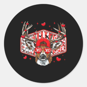 Deer Hunting Xoxo Valentine Buck Boys Cap Men Wome Classic Round Sticker