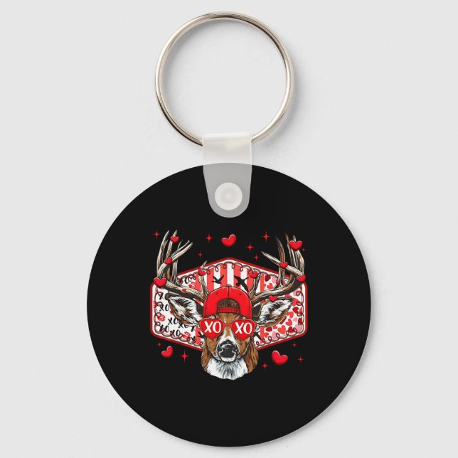 Deer Hunting Xoxo Valentine Buck Boys Cap Men Wome Key Ring (Front)