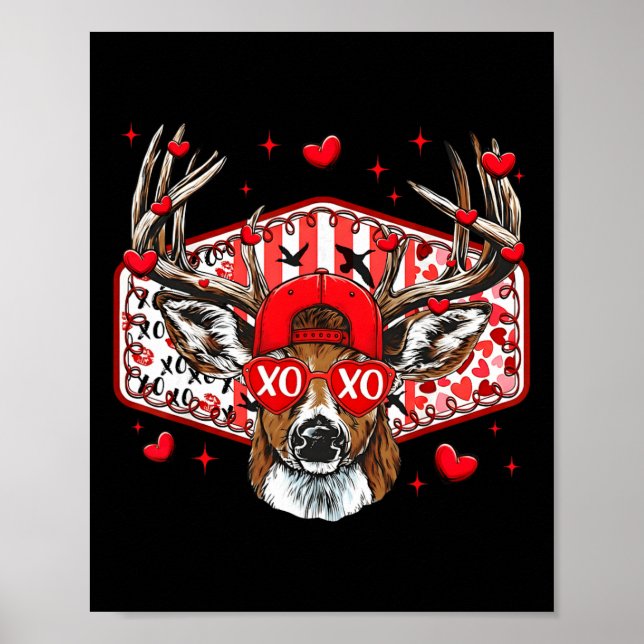 Deer Hunting Xoxo Valentine Buck Boys Cap Men Wome Poster (Front)