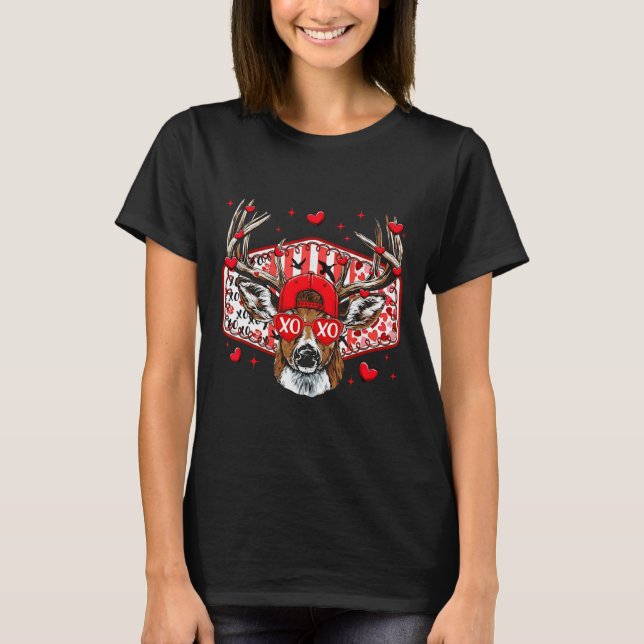 Deer Hunting Xoxo Valentine Buck Boys Cap Men Wome T-Shirt (Front)