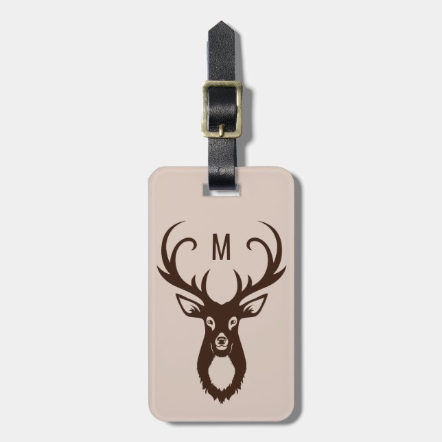 Deer Illustration custom text luggage tag (Front Vertical)