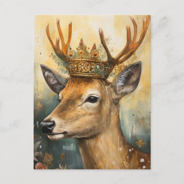 Deer in a Crown  Postcard (Front)