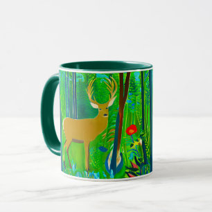 Deer in a Fantasy Forest Setting  Mug