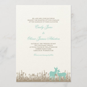 Deer in a Field Wedding Invitation