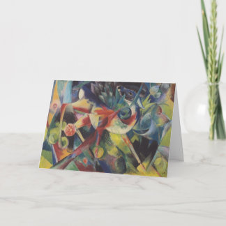 Deer in a Flower Garden by Franz Marc, Vintage Art Card