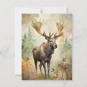 Deer in a Forest Postcard
