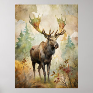 Deer in a Forest Poster