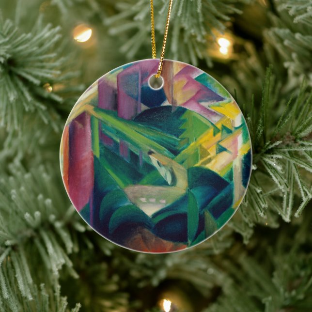 Deer in a Monastery Garden by Franz Marc Ceramic Tree Decoration (Tree)