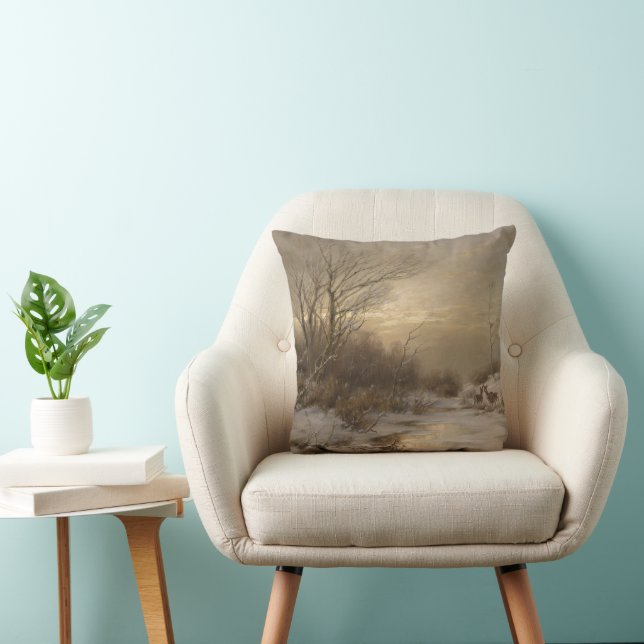 Deer in a Winter Landscape – Désiré Thomassin Cushion (Chair)
