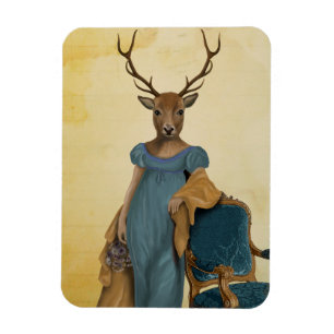 Deer In Blue Dress 2 Magnet